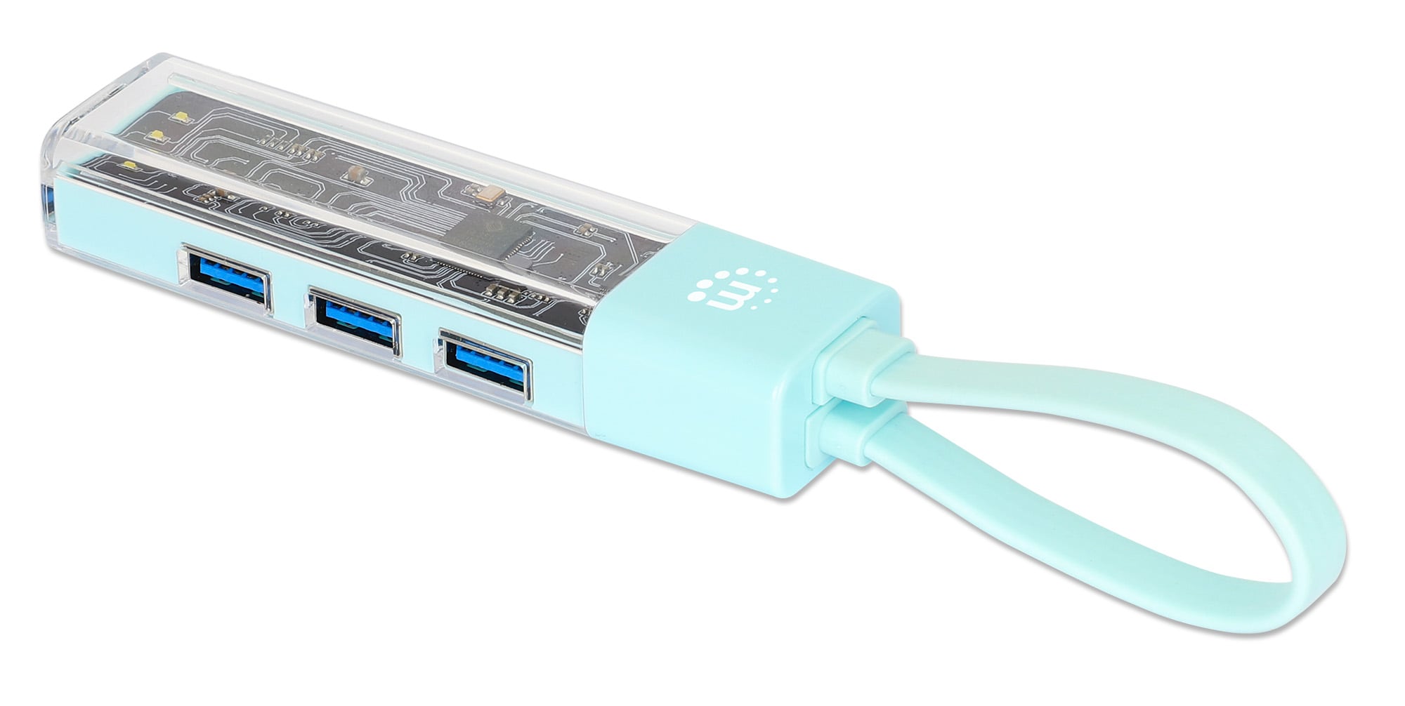 Hub Combo USB 3.2 USB-C™ e USB-A 4 Porte Verde Trasparente - Manhattan IUSB31C-TR-HUB4GR