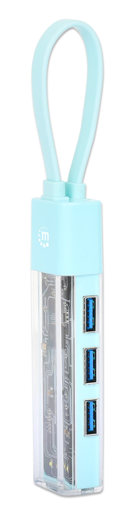 Hub Combo USB 3.2 USB-C™ e USB-A 4 Porte Verde Trasparente - Manhattan IUSB31C-TR-HUB4GR
