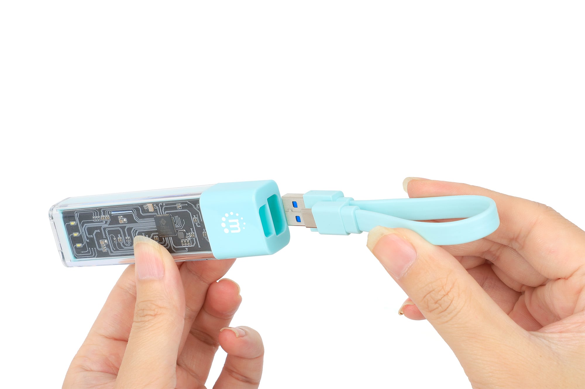 Hub Combo USB 3.2 USB-C™ e USB-A 4 Porte Verde Trasparente - Manhattan IUSB31C-TR-HUB4GR