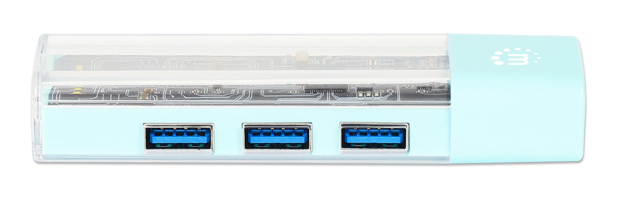 Hub Combo USB 3.2 USB-C™ e USB-A 4 Porte Verde Trasparente - Manhattan IUSB31C-TR-HUB4GR