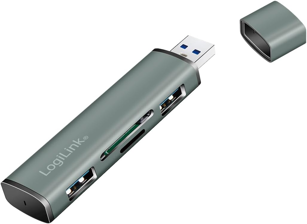 Hub USB3.2 Gen2 2 Porte USB A con Lettore di Schede Card Reader - Logilink IUSB32-HUB2-CR