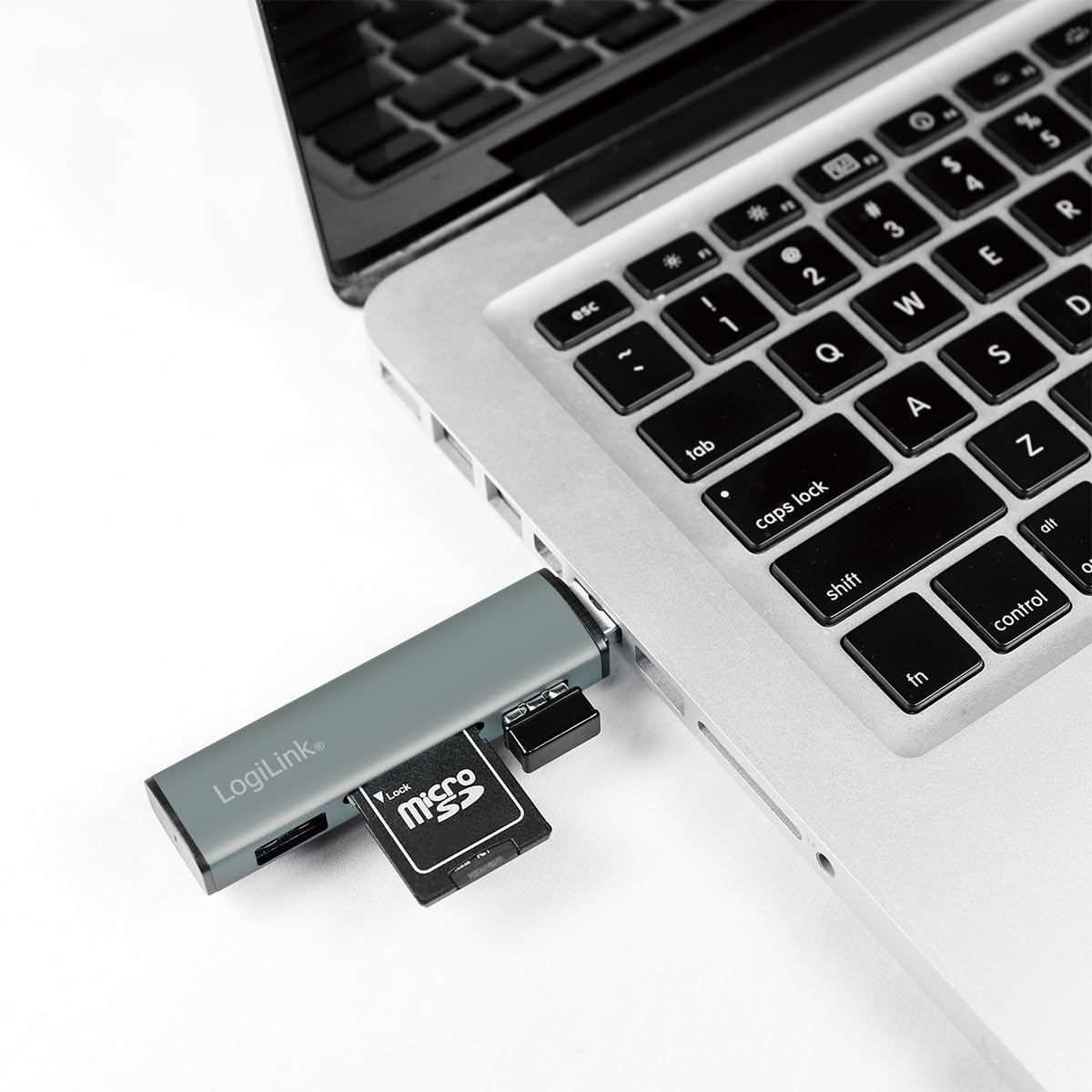 Hub USB3.2 Gen2 2 Porte USB A con Lettore di Schede Card Reader - Logilink IUSB32-HUB2-CR