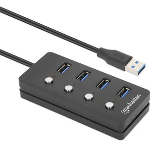 Hub USB 3.2 Gen 1 a 4 porte Type-A con Interruttori per Singola Porta - Manhattan IUSB32-HUB4AI