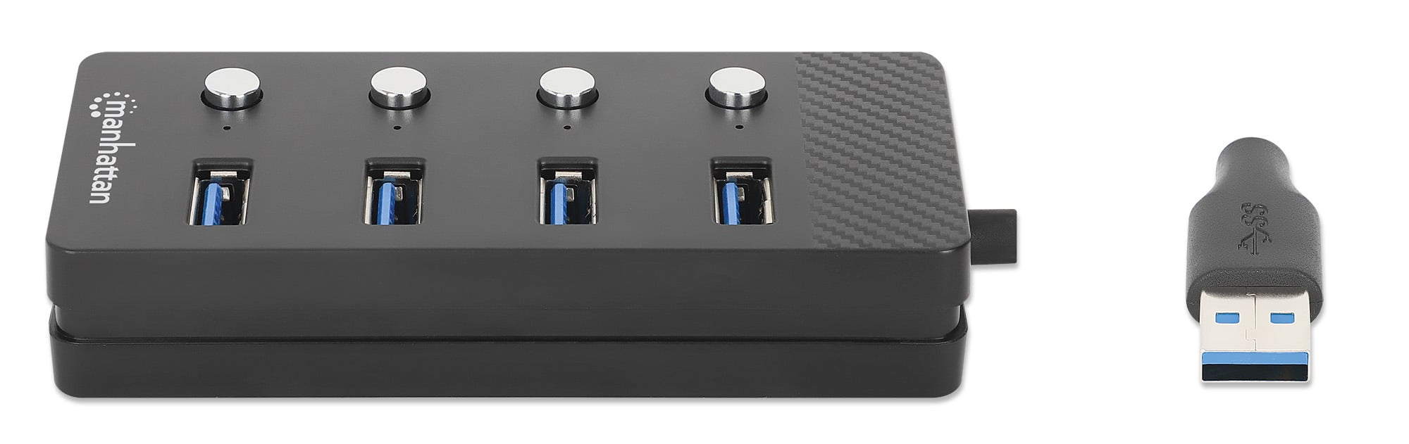 Hub USB 3.2 Gen 1 a 4 porte Type-A con Interruttori per Singola Porta - Manhattan IUSB32-HUB4AI
