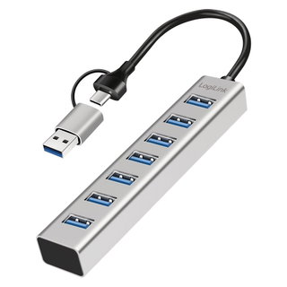 Hub USB 3.2 7 Porte USB-A Alluminio Silver - Logilink IUSB32AC-HUB7-A