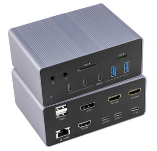 Docking Station 19 in 1 USB-C 8 K HDMI 4 Releases Video - Techly IUSB 32 C-DOCK 198 K