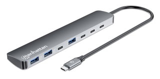 Hub 7 porte USB 3.2 10G/5G 4x USB-C + 3x USB-A con Power Delivery - Manhattan IUSB32C-HUB3A3CPD