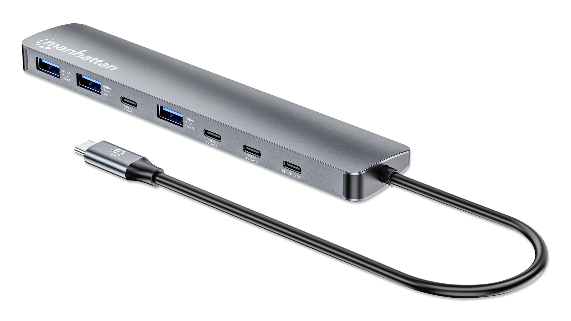 Hub 7 porte USB3.2 10G/5G 4x USB-C™ + 3x USB-A con Power Delivery - Manhattan IUSB32C-HUB3A3CPD