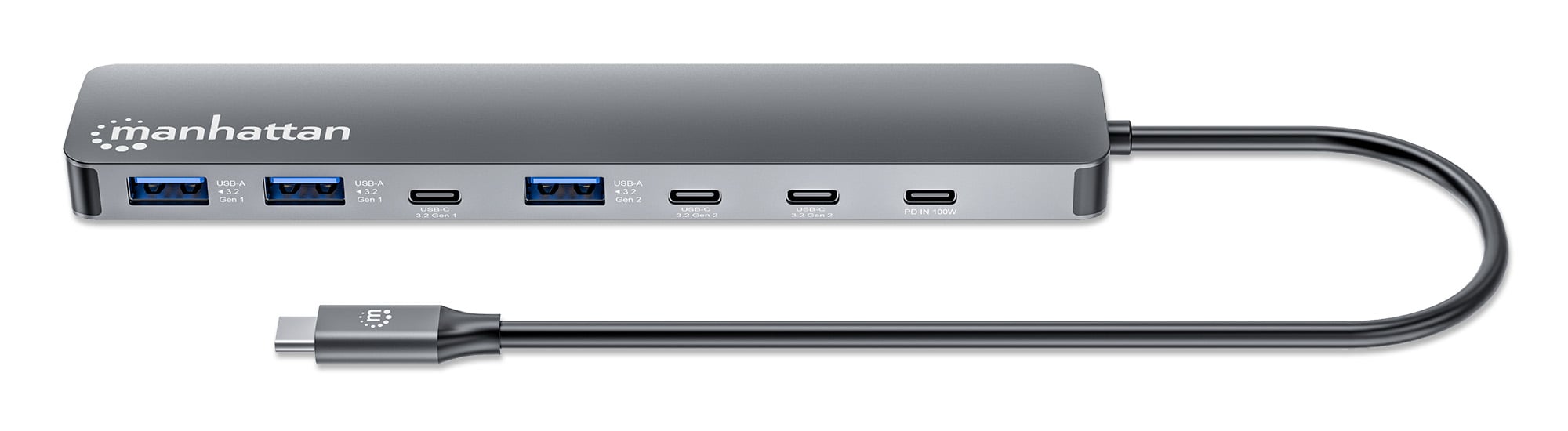 Hub 7 porte USB3.2 10G/5G 4x USB-C™ + 3x USB-A con Power Delivery - Manhattan IUSB32C-HUB3A3CPD