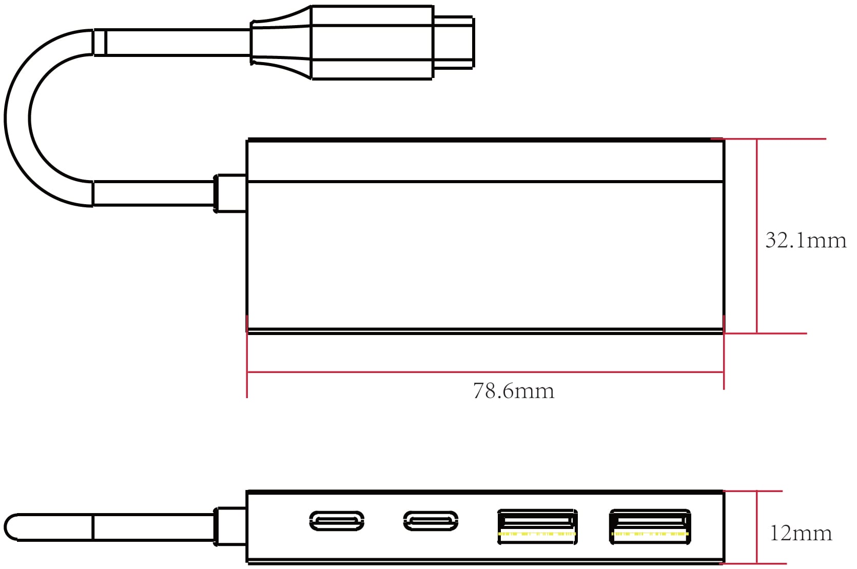 Hub USB3.2 2 Porte USB-A e 2 Porte USB-C™ - Techly IUSB32C-HUB4AC2