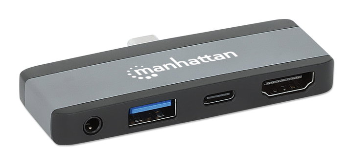 Docking Station USB-C 4 -in- 1 HDMI PD 100 W 3.5 mm - Manhattan IUSB 32 C-HUB 4 HPD 35