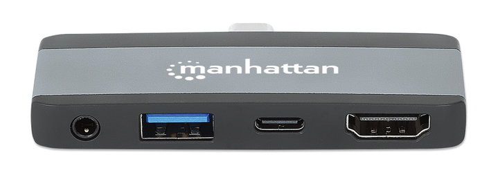 Docking Station USB-C 4 -in- 1 HDMI PD 100 W 3.5 mm - Manhattan IUSB 32 C-HUB 4 HPD 35