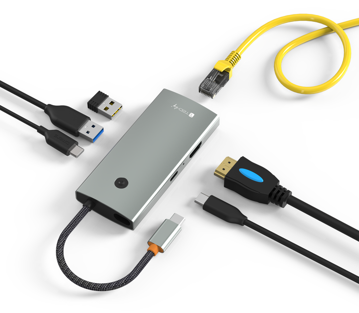 Docking Station Hub USB-C 6 in 1 with Switch - Techly IUSB 32 C-HUB 6 HPDI
