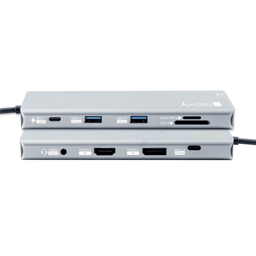Docking Station 10 in 1 USB-C HDMI DP RJ 45 2.5 G PD Hub Multiport - Techly IUSB 4 -DOCK 10 HDP