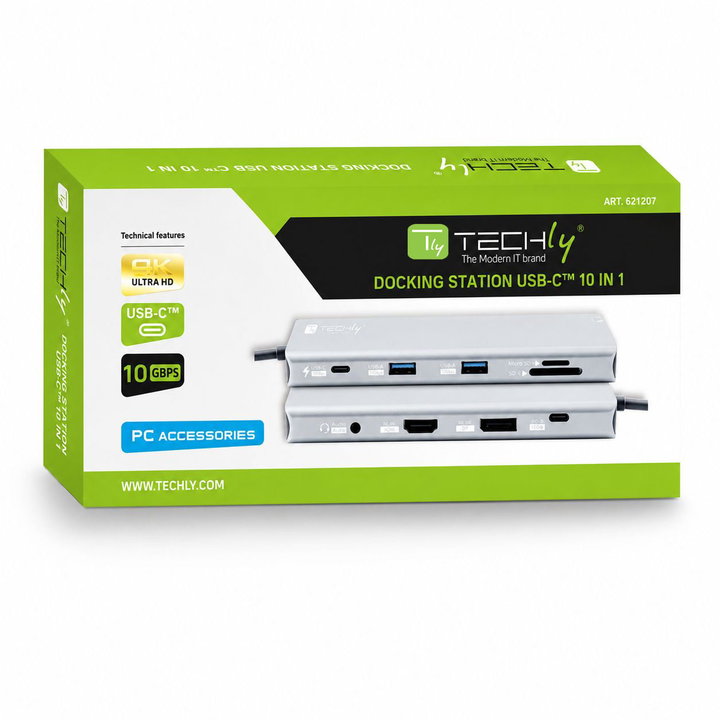 Docking Station 10 in 1 USB-C HDMI DP RJ 45 2.5 G PD Hub Multiport - Techly IUSB 4 -DOCK 10 HDP