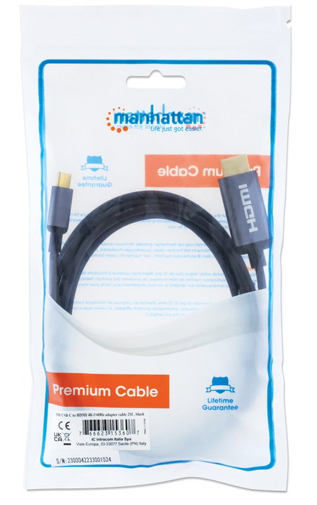 Cavo Adattatore da USB-C a HDMI 4K@60Hz 2m - Manhattan IUSBC-HDMI-4-020