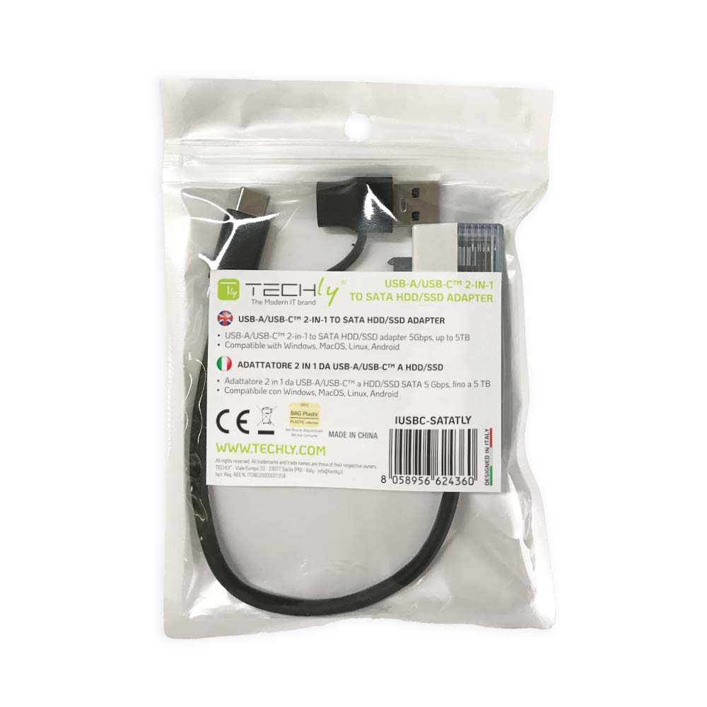 Adattatore USB-C™ USB-A 2 in 1 a SATA 2.5'' - Techly IUSBC-SATATLY