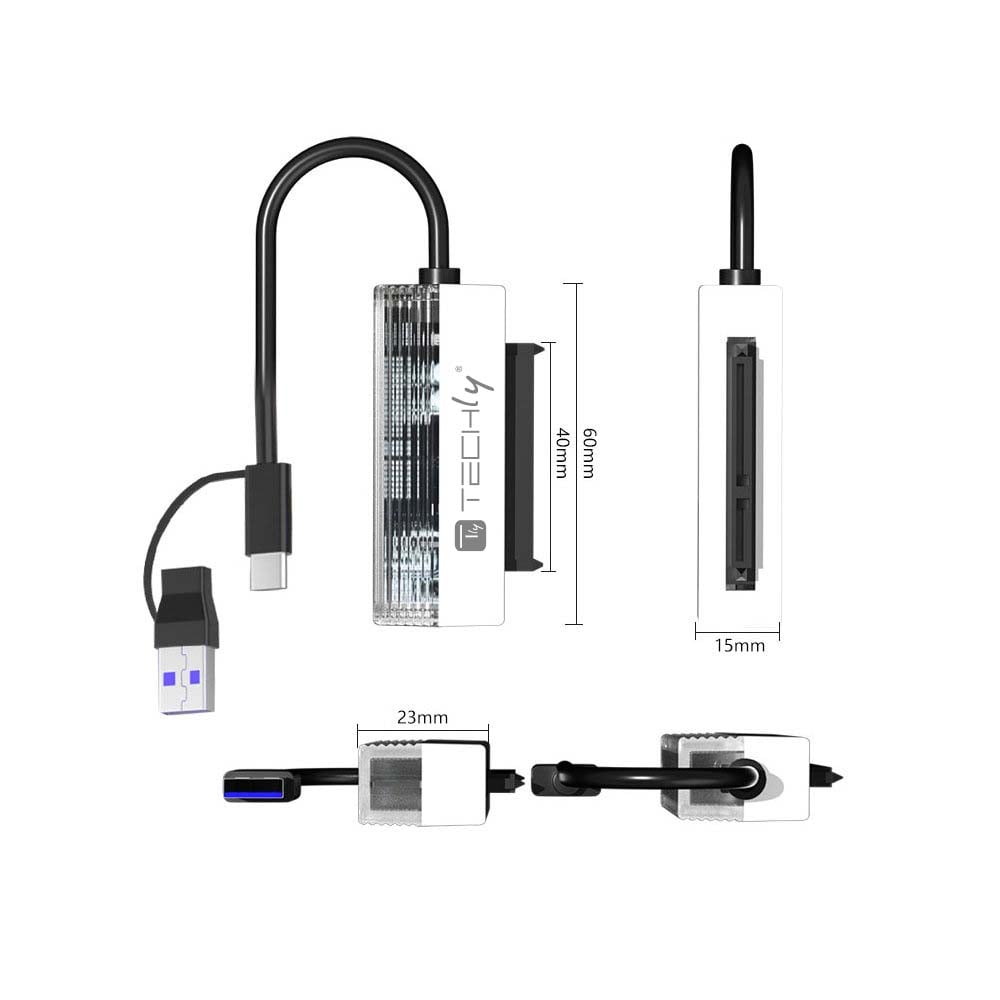 Adattatore USB-C™ USB-A 2 in 1 a SATA 2.5'' - Techly IUSBC-SATATLY