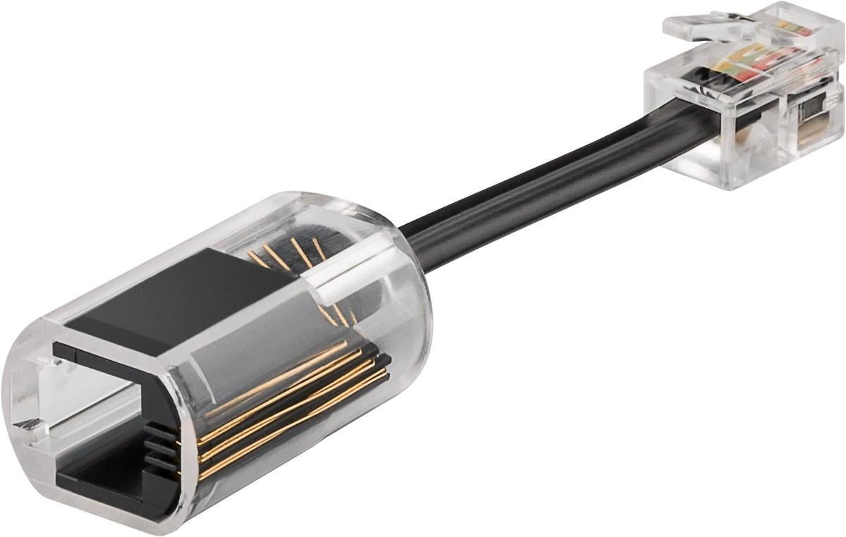 Plug Telefonico RJ10 Antiattorcigliamento per Cornetta con Cavo 30mm - Goobay IWP-4P4C-ATCAB