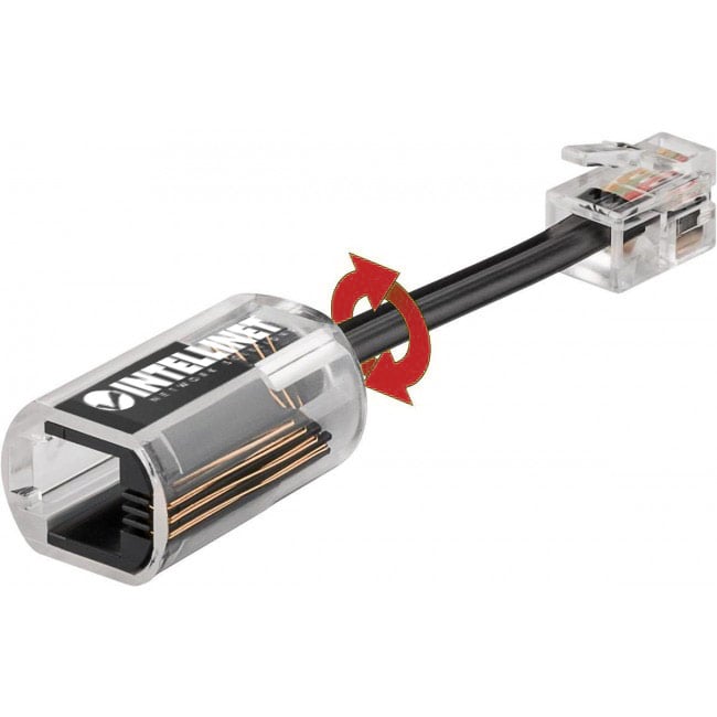 Plug Telefonico RJ10 Antiattorcigliamento per Cornetta Cavo 30mm - Intellinet IWP-4P4C-ATCABI