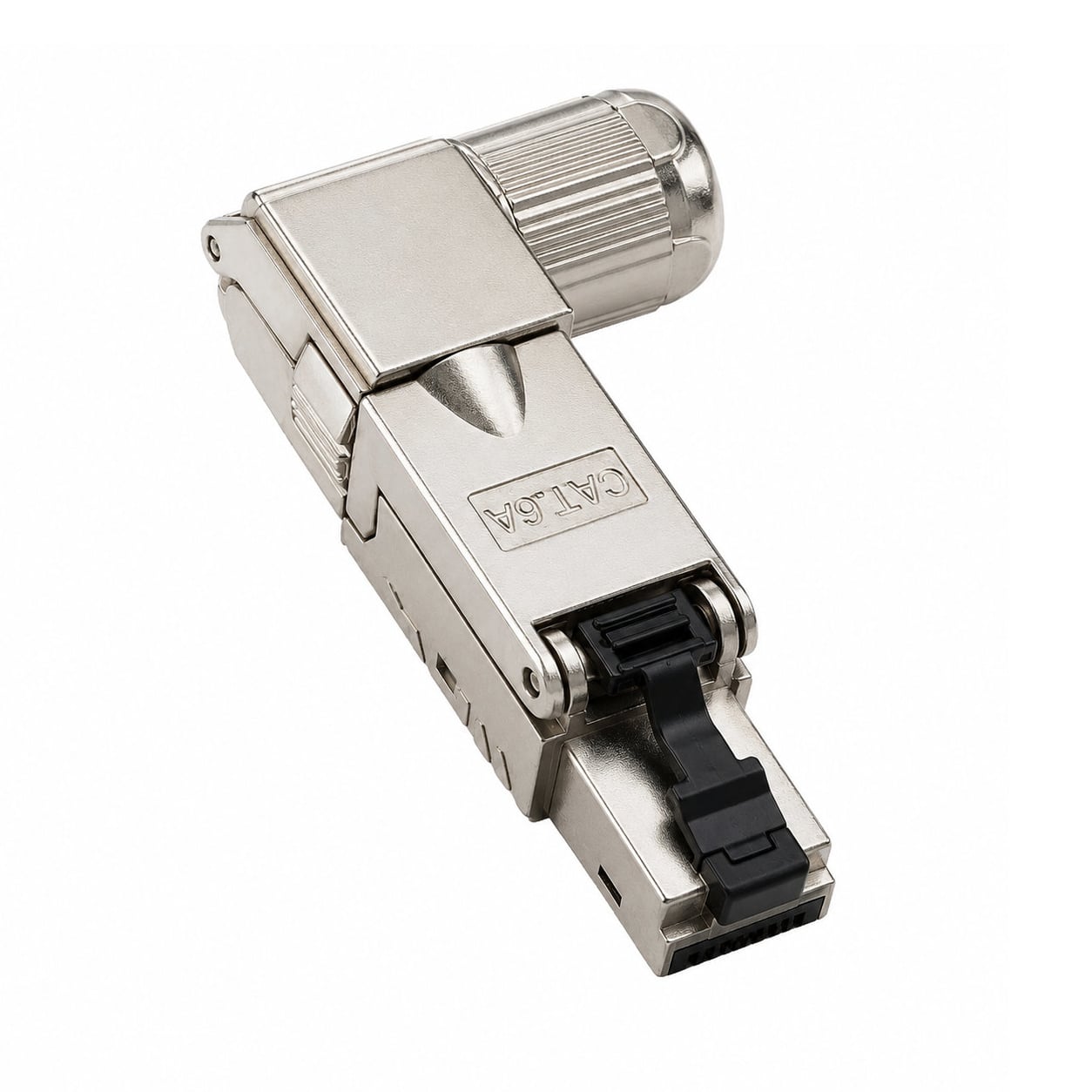 Connettore Plug RJ45 8P8C Cat6A Schermato STP con Angolo di 90° - Techly Professional IWP-8P8C-C6AS360
