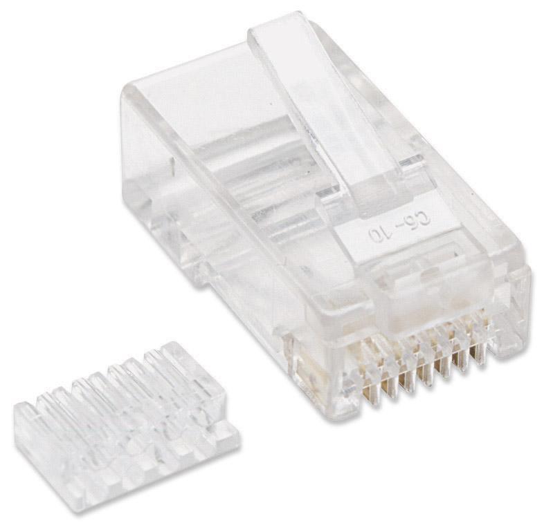 Plug Modulari RJ45 Cat5E con Slitta per Cavo Flessibile UTP - Intellinet IWP-8P8C-R5-C5E