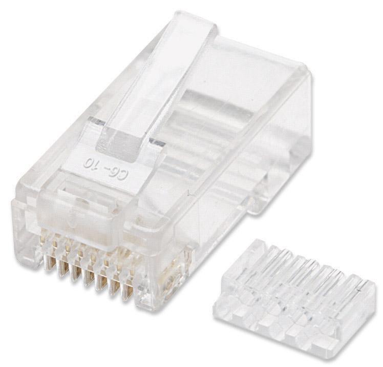 Plug Modulari RJ45 Cat5E con Slitta per Cavo Flessibile UTP - Intellinet IWP-8P8C-R5-C5E