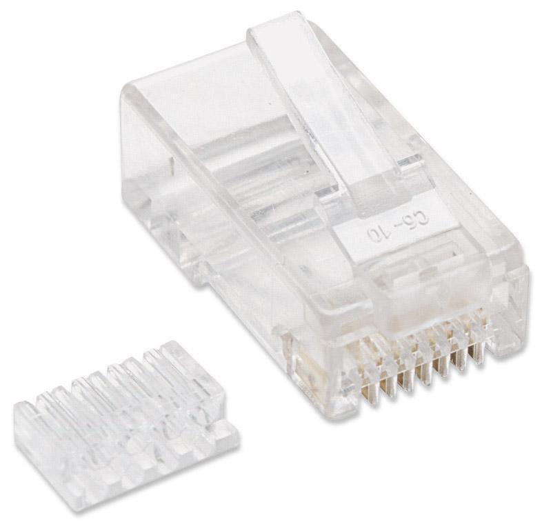 Plug Modulari RJ45 Cat6 con Slitta per Cavo Flessibile UTP - Intellinet IWP-8P8C-R6