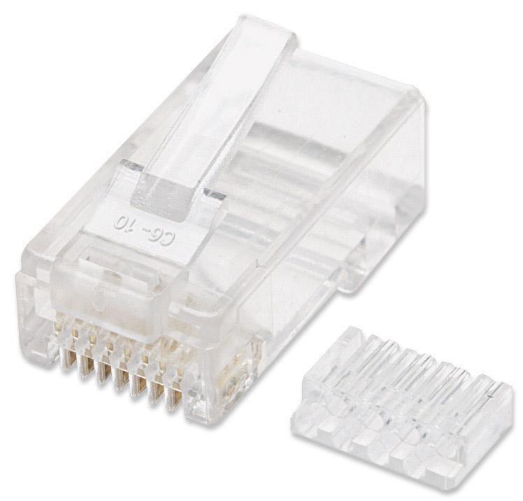 Plug Modulari RJ45 Cat6 con Slitta per Cavo Flessibile UTP - Intellinet IWP-8P8C-R6