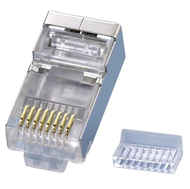 Plug Modulari RJ45 Cat5E con Slitta per Cavo Flessibile STP - Intellinet IWP-8P8C-SR-C5E
