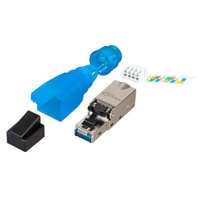 Plug Cat6A RJ45 Tooless Schermato con Copriconnettore - IWP-8P8C-TL6AS