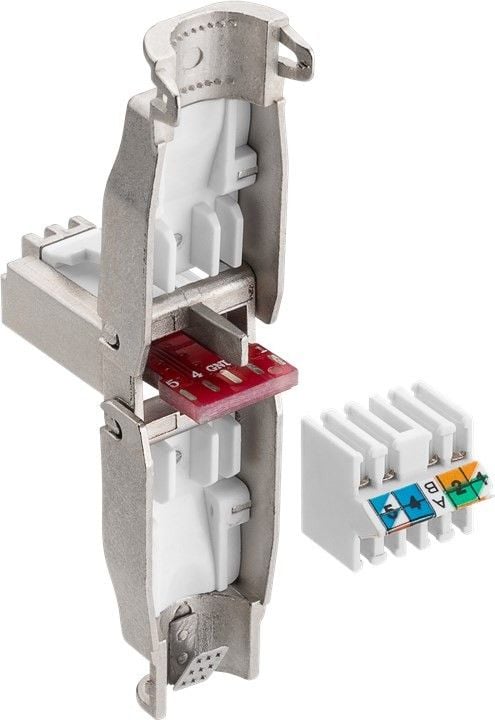Plug RJ45 Cat6A Schermato STP Tooless con fermacavo - Techly Professional IWP-8P8C-TLS6AT