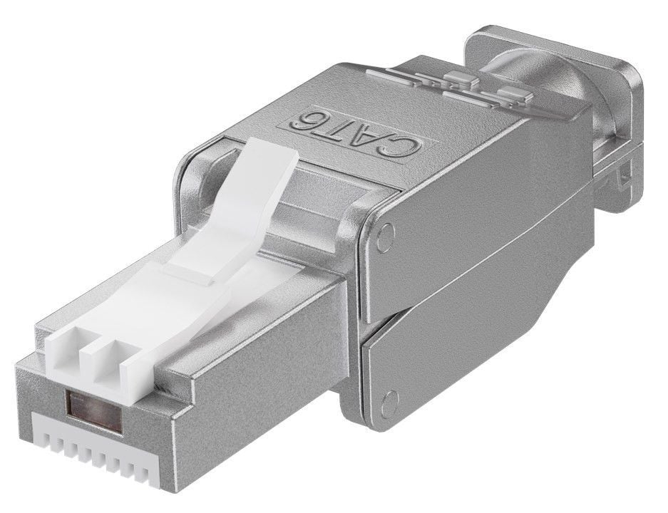Plug RJ45 Cat6 Schermato STP Tooless con fermacavo - Techly Professional IWP-8P8C-TLS6T
