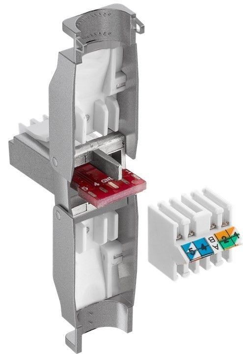 Plug RJ45 Cat6 Schermato STP Tooless con fermacavo - Techly Professional IWP-8P8C-TLS6T