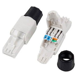Plug Cat6A RJ45 UTP Toolless con Copriconnettore Grigio - Techly Professional IWP-8P8C-TLU6ATW