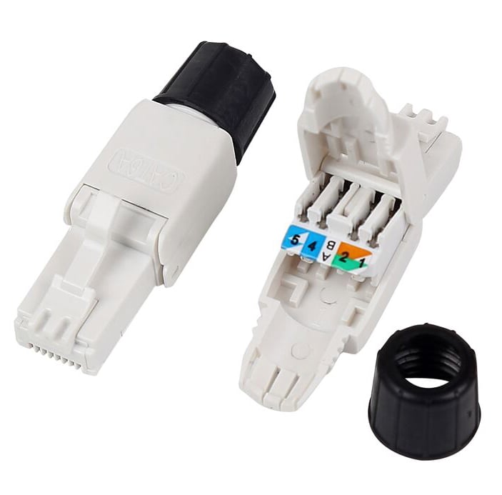 Plug Cat 6 A RJ 45 UTP Toolless with Grey Connector Cover - Techly Professional IWP- 8 P 8 C-TLU 6 ATW
