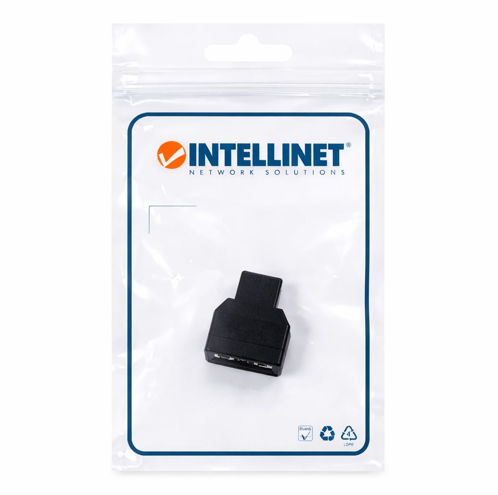 Accoppiatore telefonico duplex 6P4C F a 2x 6P4C F - Intellinet IWP-ADAP-0314BK
