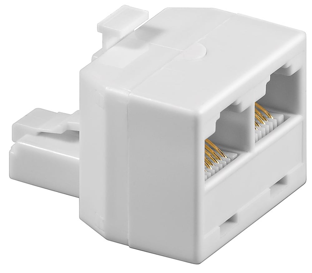 Adattatore a T ISDN 1xRJ45m a 2xRJ45 F Bianco - Goobay IWP-ADAP-13/80W