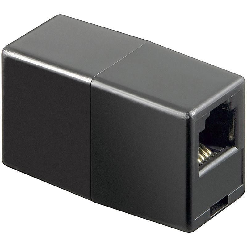 Accoppiatore telefonico RJ11 6 poli 4 contatti Pin to Pin F/F Nero - Goobay IWP-ADAP-4/4BK