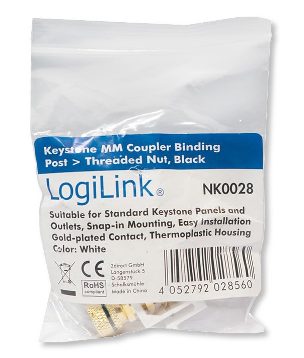 Adattatore Keystone con Terminali a Morsetto Nero - Logilink IWP-ADAP-AUDB