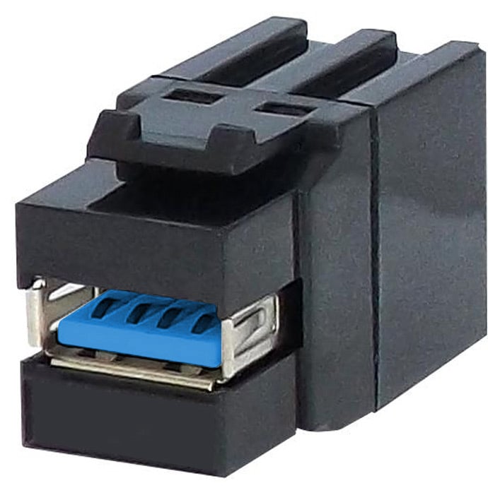 Connettore Keystone USB 3.2 Tipo A Femmina/Femmina Nero - OEM IWP-ADAP-USB3-90