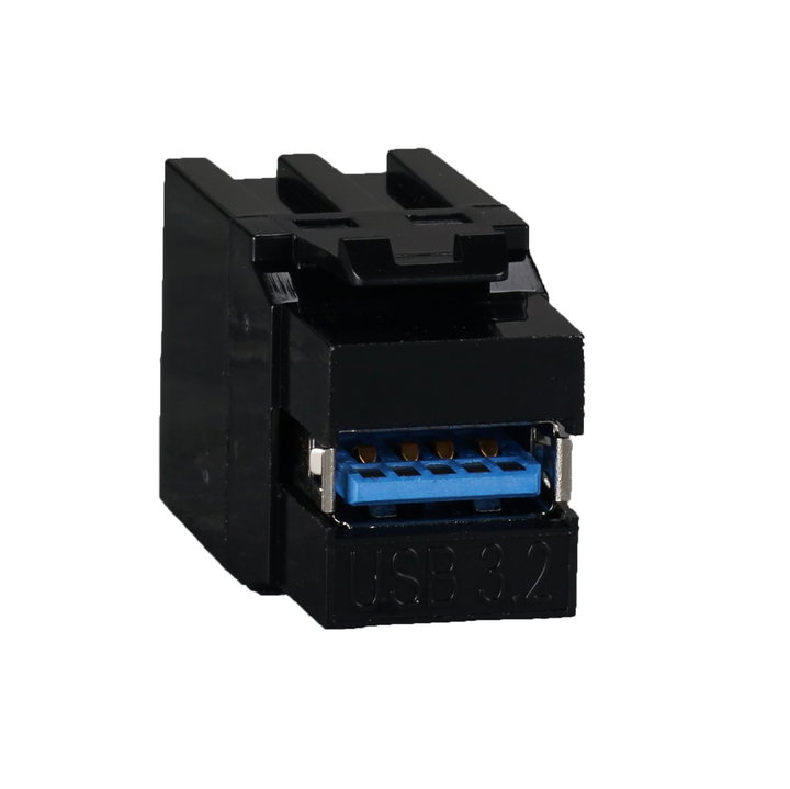 Connettore Keystone USB 3.2 Tipo A Femmina/Femmina Nero - OEM IWP-ADAP-USB3-90