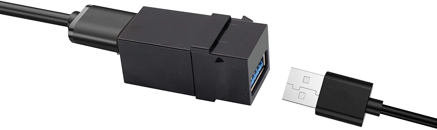 Keystone USB 3.2 female/female black connector - OEM IWP-ADAP-USB 3 - 90