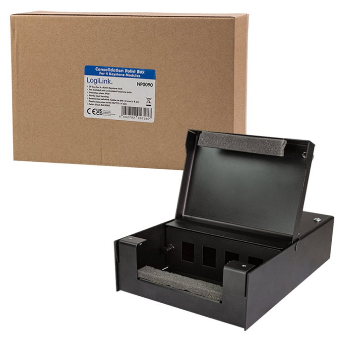 4 Distribution Box Black Doors - Logilink IWP-BOX SC- 48