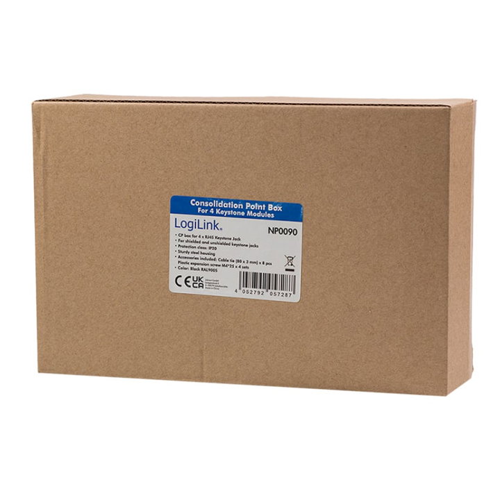 4 Distribution Box Black Doors - Logilink IWP-BOX SC- 48