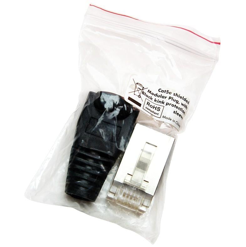 Plug Copriconnettore Cat5E RJ45 Cavo Schermato 100pz Nero - Intellinet IWP-CAT5ES-BK