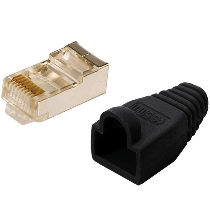 Plug Copriconnettore Cat5E RJ45 Cavo Schermato 100pz Nero - Intellinet IWP-CAT5ES-BK