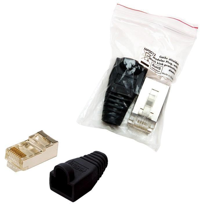 Plug Copriconnettore Cat5E RJ45 Cavo Schermato 100pz Nero - Intellinet IWP-CAT5ES-BK