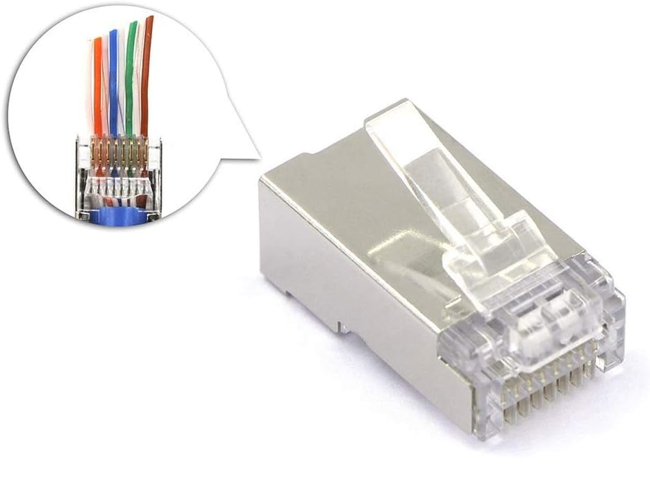 Confezione 100 Plug modulari RJ45 passanti Cat5e FastCrimp - Intellinet IWP-CAT5ESJ