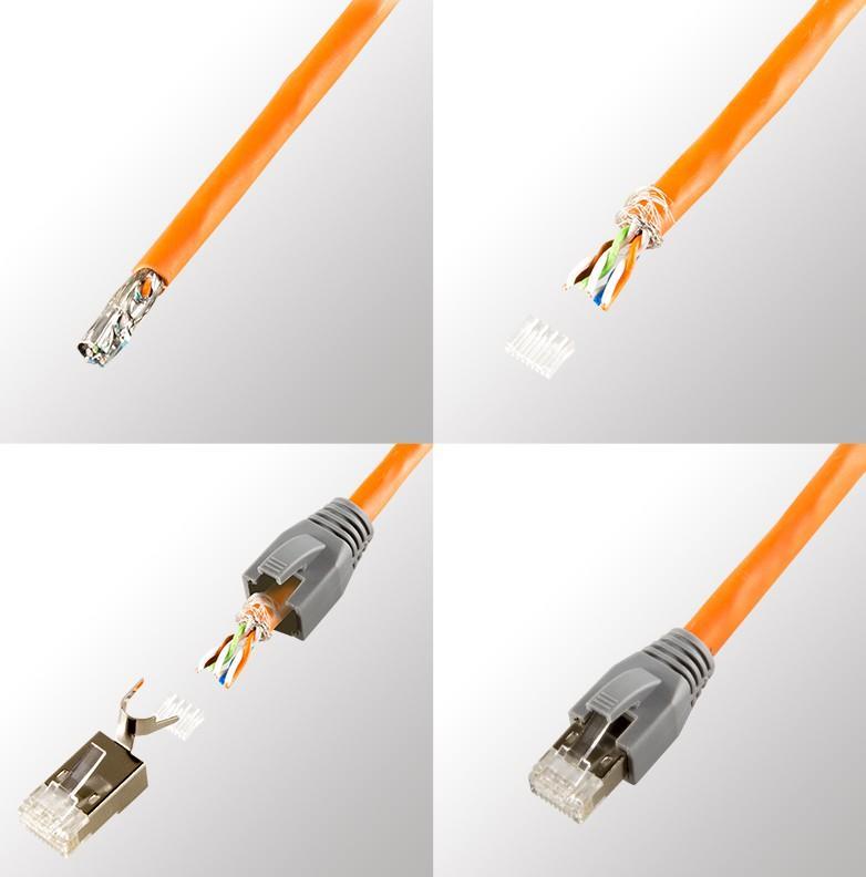Plug Cat6A RJ45 Schermato STP per Cavo Rigido/Flessibile Cat6/6A/7 10pz - Intellinet IWP-CAT6AS